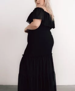 JH Amalfi Smocked Maxi Dress | Black