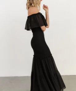 JH Amalfi Smocked Maxi Dress | Black
