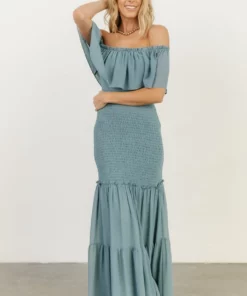 JH Dresses Amalfi Smocked Maxi Dress | Blue