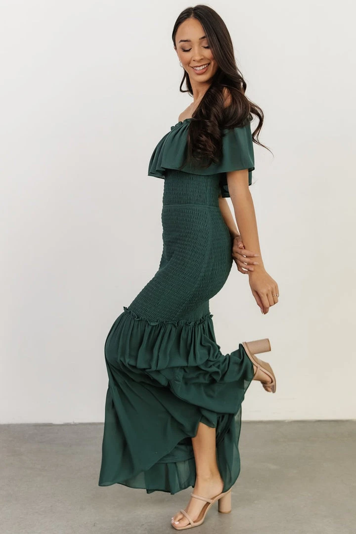 JH Amalfi Smocked Maxi Dress | Green 2 JH Amalfi Smocked Maxi Dress | Green
