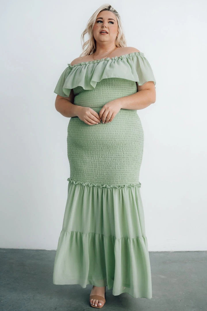 JH Dresses Amalfi Smocked Maxi Dress | Sage 2 JH Dresses Amalfi Smocked Maxi Dress | Sage