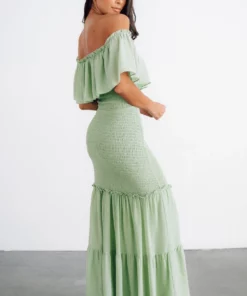 JH Dresses Amalfi Smocked Maxi Dress | Sage 15 JH Dresses Amalfi Smocked Maxi Dress | Sage