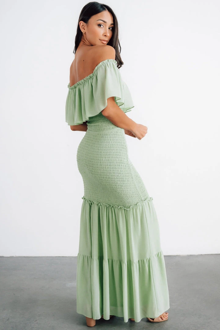 JH Dresses Amalfi Smocked Maxi Dress | Sage 4 JH Dresses Amalfi Smocked Maxi Dress | Sage