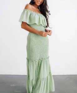 JH Dresses Amalfi Smocked Maxi Dress | Sage 19 JH Dresses Amalfi Smocked Maxi Dress | Sage