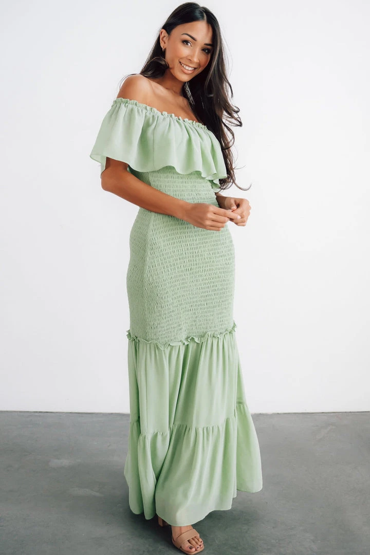 JH Dresses Amalfi Smocked Maxi Dress | Sage 8 JH Dresses Amalfi Smocked Maxi Dress | Sage