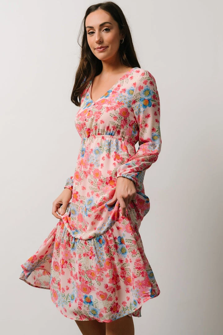 SL Amaretto Midi Dress | Pink + Blue Floral Dresses 7 SL Amaretto Midi Dress | Pink + Blue Floral Dresses