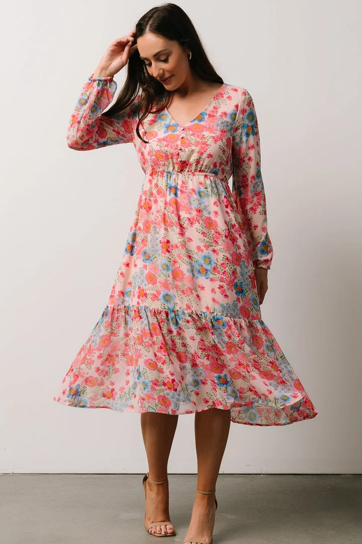 SL Amaretto Midi Dress | Pink + Blue Floral Dresses 8 SL Amaretto Midi Dress | Pink + Blue Floral Dresses