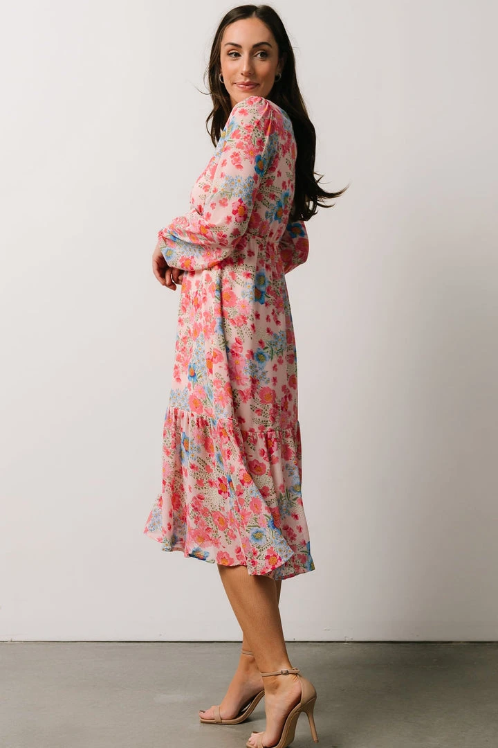 SL Amaretto Midi Dress | Pink + Blue Floral Dresses 5 SL Amaretto Midi Dress | Pink + Blue Floral Dresses