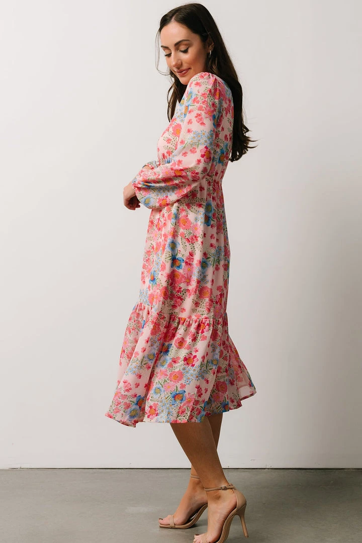 SL Amaretto Midi Dress | Pink + Blue Floral Dresses 6 SL Amaretto Midi Dress | Pink + Blue Floral Dresses