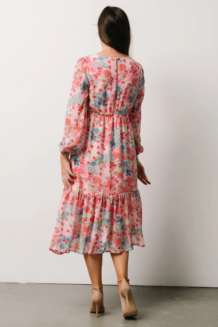 SL Amaretto Midi Dress | Pink + Blue Floral Dresses 4 SL Amaretto Midi Dress | Pink + Blue Floral Dresses