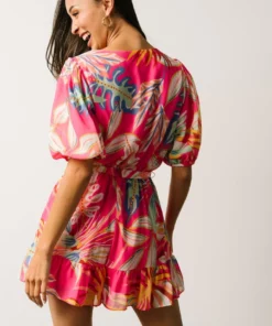 FT Amber Romper | Hot Pink Print Dresses