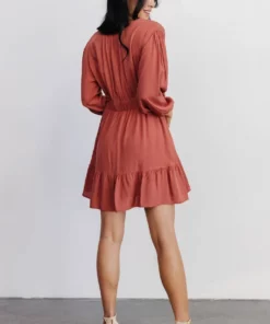 POL Dresses Amelia Boho Mini Dress | Rust