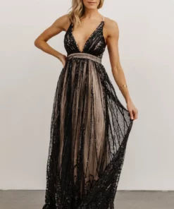 RR Anastasia Gown | Black Sequin Dresses
