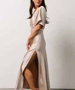 DF Anita Satin Dress | Champagne