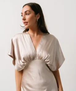 DF Anita Satin Dress | Champagne