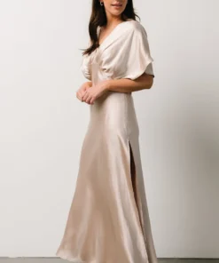 DF Anita Satin Dress | Champagne