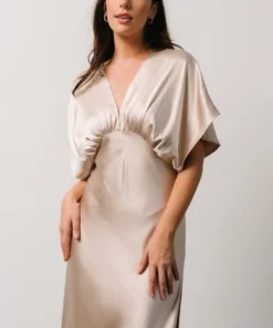 DF Anita Satin Dress | Champagne