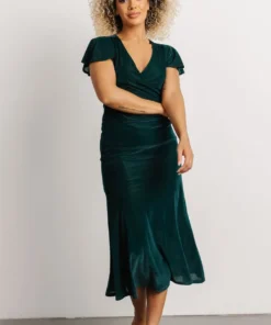 BB Custom Shop All Anne Ruched Velvet Midi Dress | Deep Topaz 13 BB Custom Shop All Anne Ruched Velvet Midi Dress | Deep Topaz