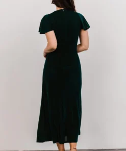 BB Custom Shop All Anne Ruched Velvet Midi Dress | Deep Topaz 16 BB Custom Shop All Anne Ruched Velvet Midi Dress | Deep Topaz