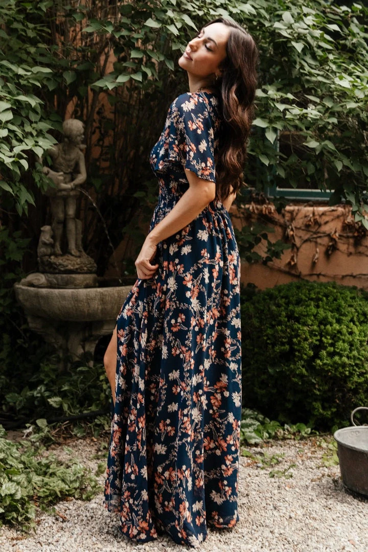 BB Custom Dresses April Sweetheart Maxi Dress | Dark Blue Floral 3 BB Custom Dresses April Sweetheart Maxi Dress | Dark Blue Floral