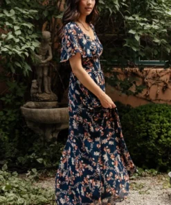 BB Custom Dresses April Sweetheart Maxi Dress | Dark Blue Floral 12 BB Custom Dresses April Sweetheart Maxi Dress | Dark Blue Floral