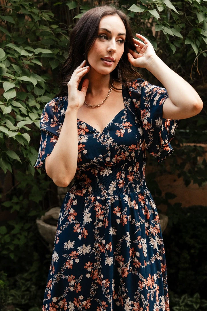 BB Custom Dresses April Sweetheart Maxi Dress | Dark Blue Floral 2 BB Custom Dresses April Sweetheart Maxi Dress | Dark Blue Floral