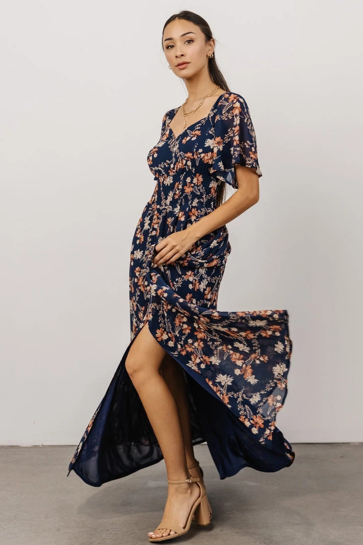 BB Custom Dresses April Sweetheart Maxi Dress | Dark Blue Floral 8 BB Custom Dresses April Sweetheart Maxi Dress | Dark Blue Floral