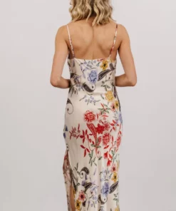 DF Arabella Cowl Neck Midi Dress | Ivory Multi Floral Dresses
