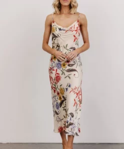 DF Arabella Cowl Neck Midi Dress | Ivory Multi Floral Dresses 13 DF Arabella Cowl Neck Midi Dress | Ivory Multi Floral Dresses