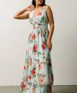 FT Arnna Layered Maxi Dress | Light Blue + Pink Multi Floral 12 FT Arnna Layered Maxi Dress | Light Blue + Pink Multi Floral