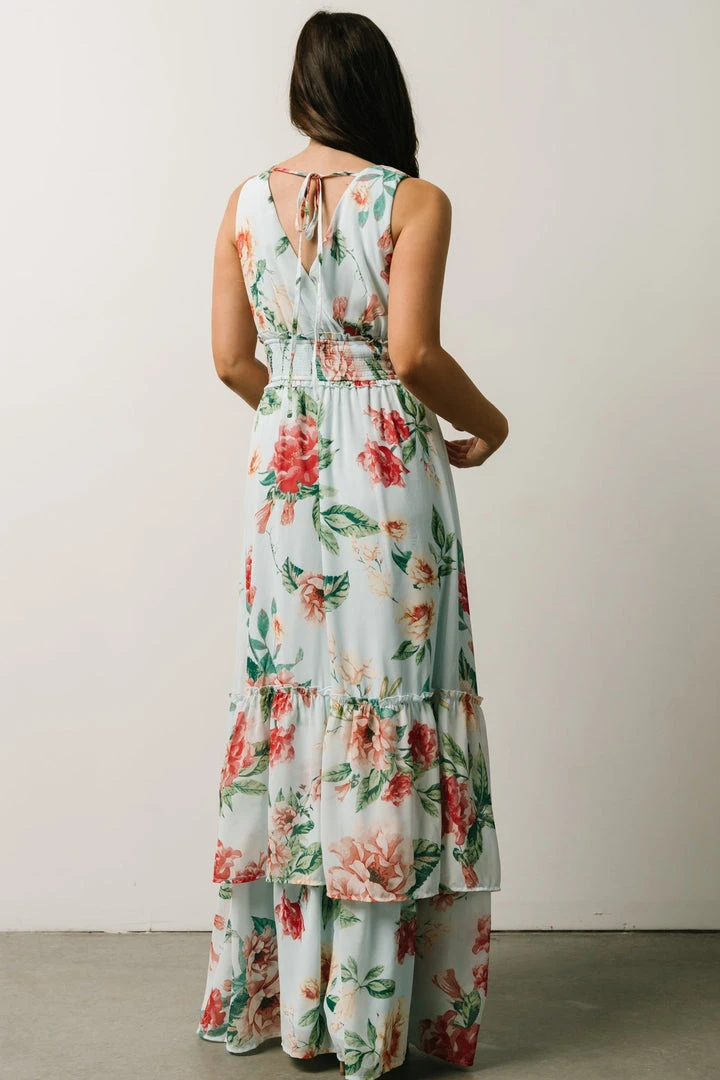 FT Arnna Layered Maxi Dress | Light Blue + Pink Multi Floral 2 FT Arnna Layered Maxi Dress | Light Blue + Pink Multi Floral