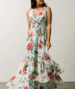 FT Arnna Layered Maxi Dress | Light Blue + Pink Multi Floral 10 FT Arnna Layered Maxi Dress | Light Blue + Pink Multi Floral