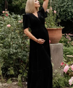RR Artemis Velvet Maxi Dress | Black Dresses