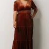 RR Dresses Artemis Velvet Maxi Dress | Dark Spice
