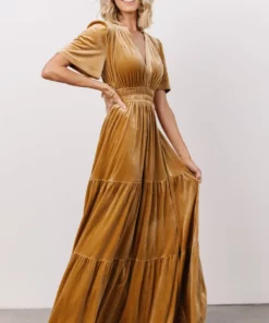 RR Dresses Artemis Velvet Maxi Dress | French Gold 11 RR Dresses Artemis Velvet Maxi Dress | French Gold