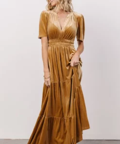 RR Dresses Artemis Velvet Maxi Dress | French Gold 12 RR Dresses Artemis Velvet Maxi Dress | French Gold