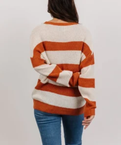 HAY Tops Ashtyn Stripe Sweater | Rust