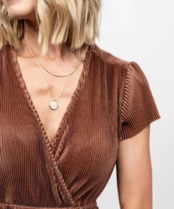 BB Custom Dresses Athena Pleated Maxi Dress | Bronze