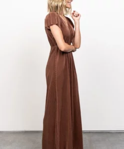 BB Custom Dresses Athena Pleated Maxi Dress | Bronze