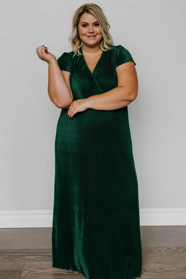 BB Custom Athena Pleated Maxi Dress | Forest 9 BB Custom Athena Pleated Maxi Dress | Forest
