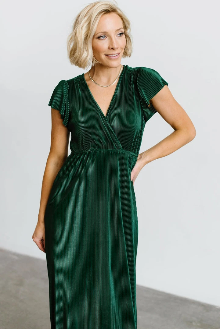 BB Custom Athena Pleated Maxi Dress | Forest 10 BB Custom Athena Pleated Maxi Dress | Forest