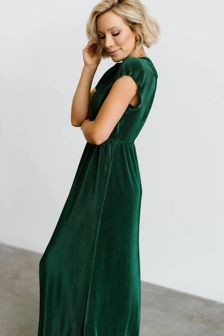BB Custom Athena Pleated Maxi Dress | Forest 6 BB Custom Athena Pleated Maxi Dress | Forest