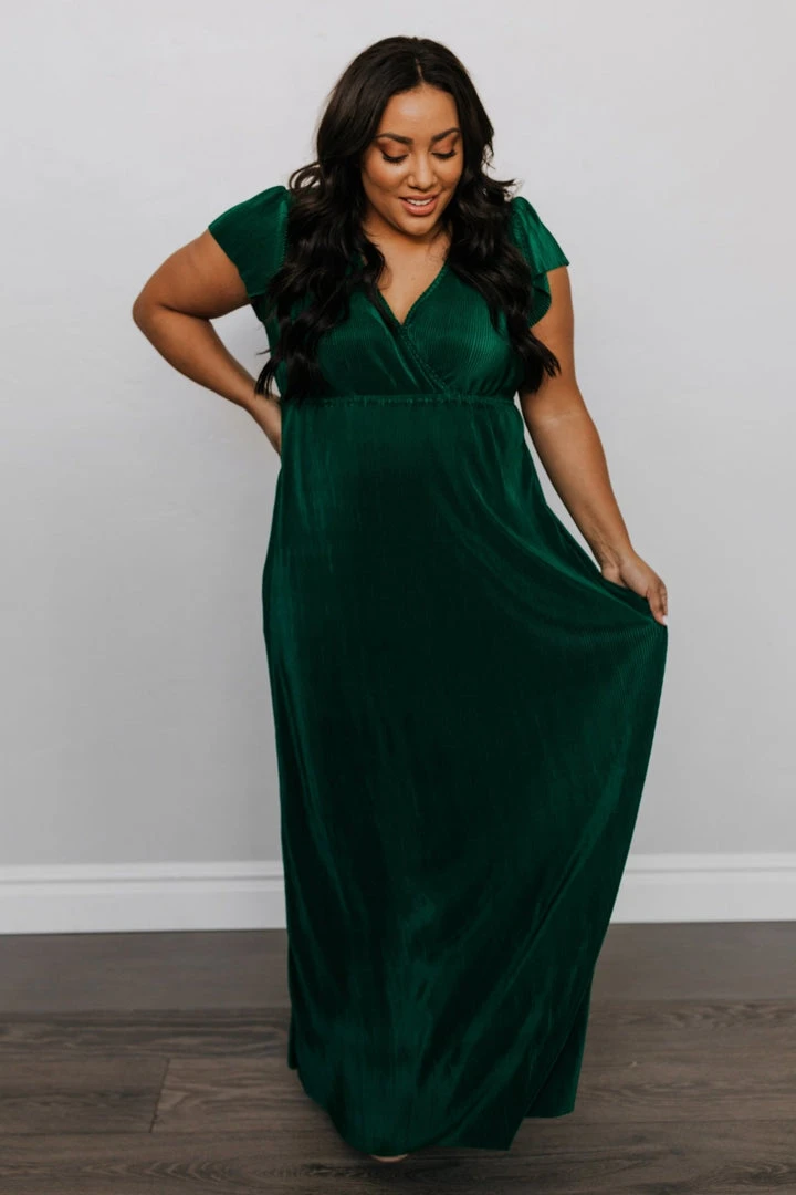 BB Custom Athena Pleated Maxi Dress | Forest 5 BB Custom Athena Pleated Maxi Dress | Forest