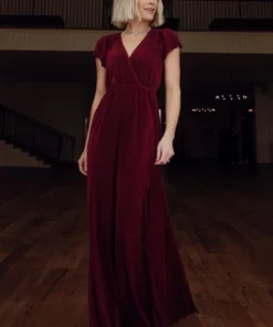 BB Custom Athena Pleated Maxi Dress | Mulberry