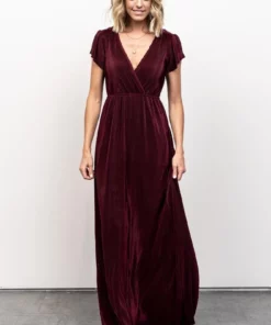 BB Custom Athena Pleated Maxi Dress | Mulberry 16 BB Custom Athena Pleated Maxi Dress | Mulberry