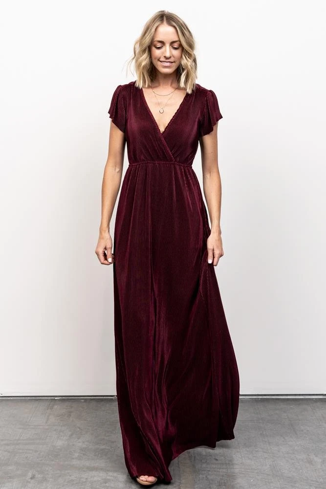 BB Custom Athena Pleated Maxi Dress | Mulberry 3 BB Custom Athena Pleated Maxi Dress | Mulberry