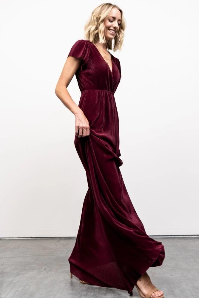 BB Custom Athena Pleated Maxi Dress | Mulberry 9 BB Custom Athena Pleated Maxi Dress | Mulberry