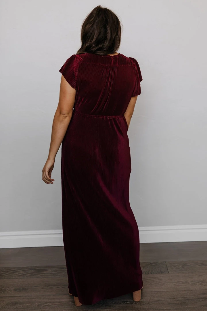 BB Custom Athena Pleated Maxi Dress | Mulberry 10 BB Custom Athena Pleated Maxi Dress | Mulberry