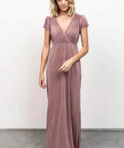 BB Custom Athena Pleated Maxi Dress | Rose Dresses