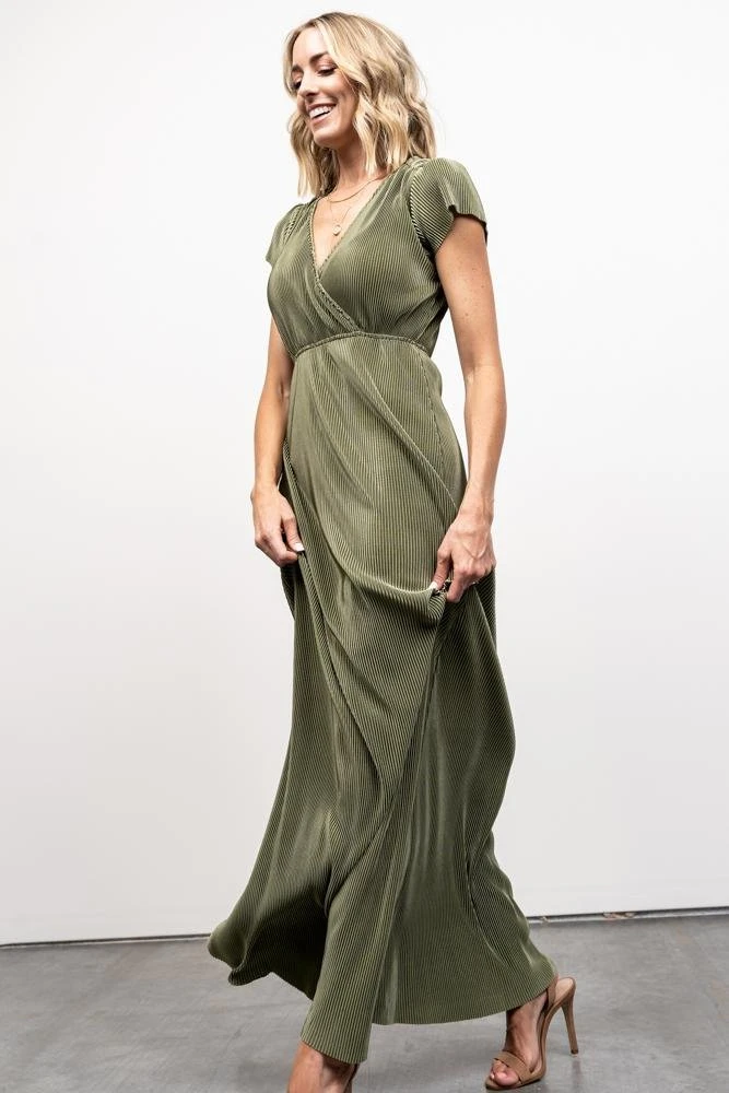 BB Custom Dresses Athena Pleated Maxi Dress | Sage 2 BB Custom Dresses Athena Pleated Maxi Dress | Sage